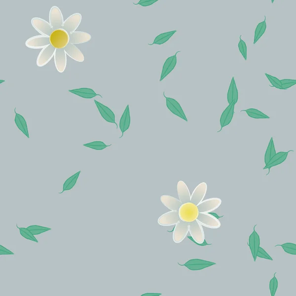 Flores Colores Hojas Fondo — Vector de stock