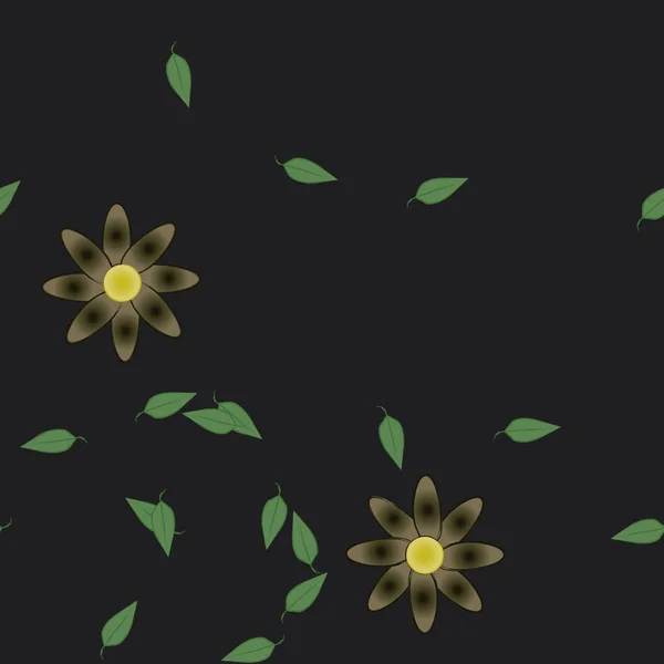 Renkli Çiçekler Yapraklar Arka Plan — Stok Vektör