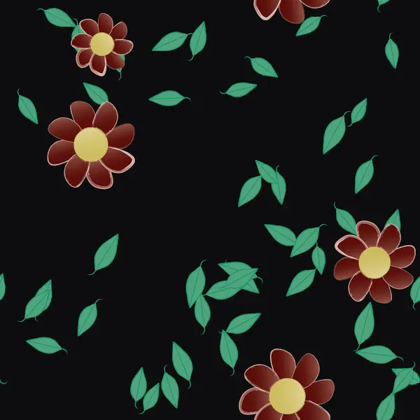 Flori Colorate Frunze Fundal — Vector de stoc