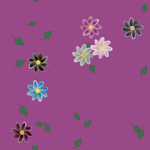 Flores Colores Hojas Fondo — Archivo Imágenes Vectoriales