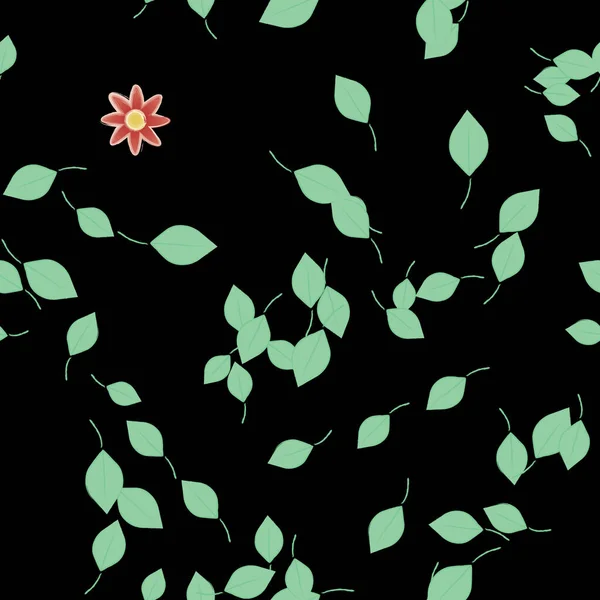 Fleurs Abstraites Avec Des Feuilles Motif Sans Couture Illustration Vectorielle — Image vectorielle