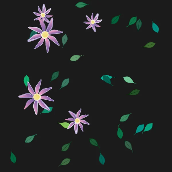 Flores Colores Hojas Fondo — Vector de stock