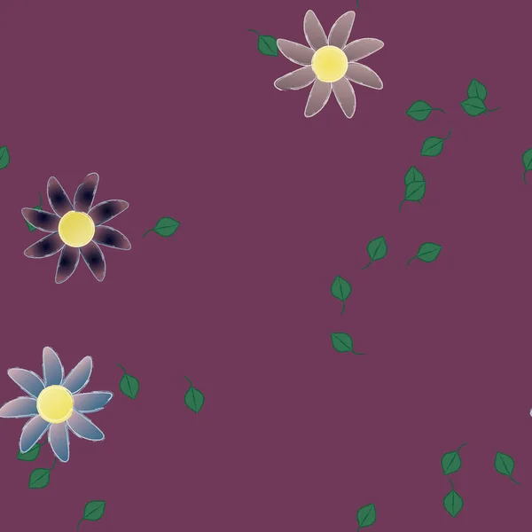Абстрактні Квіти Листям Безшовний Візерунок Векторні Ілюстрації — стоковий вектор