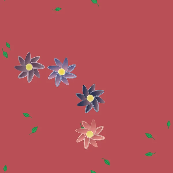 Flores Colores Hojas Fondo — Vector de stock