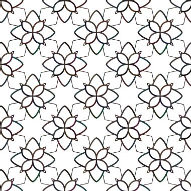 Yapraksız desenli soyut çiçekler, vektör illüstrasyonu