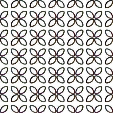 Yapraksız desenli soyut çiçekler, vektör illüstrasyonu