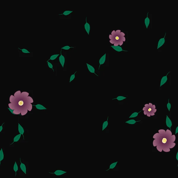 Composición Libre Con Flores Colores Simples Hojas Para Papel Pintado — Vector de stock