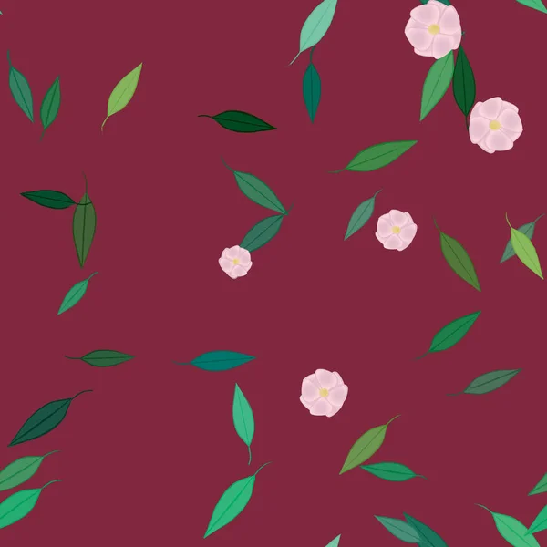 Gratis Compositie Met Eenvoudige Kleurrijke Bloemen Bladeren Voor Behang Vector — Stockvector