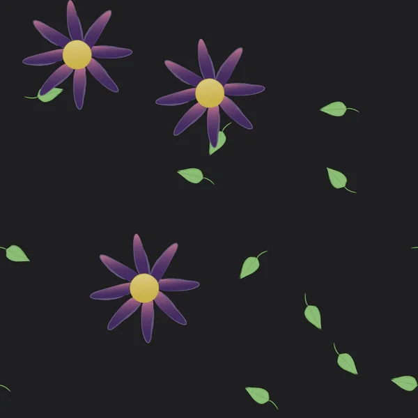 Gratis Compositie Met Eenvoudige Kleurrijke Bloemen Bladeren Voor Behang Vector — Stockvector