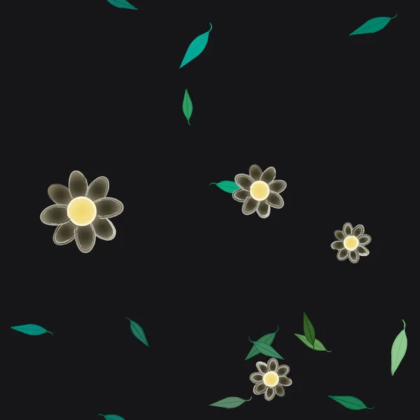 Composição Livre Com Flores Coloridas Simples Folhas Para Papel Parede — Vetor de Stock