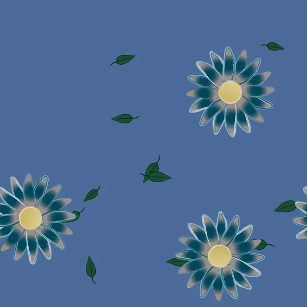 Composición Libre Con Flores Colores Simples Hojas Para Papel Pintado — Vector de stock