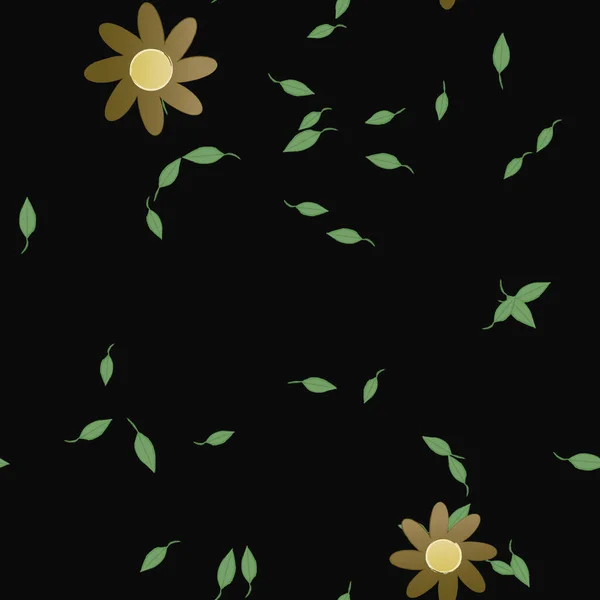 Composição Livre Com Flores Coloridas Simples Folhas Para Papel Parede —  Vetores de Stock