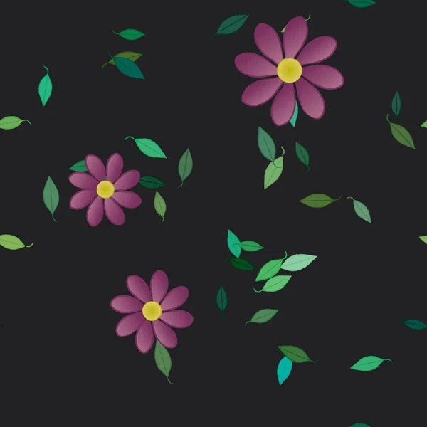 Composição Livre Com Flores Coloridas Simples Folhas Para Papel Parede — Vetor de Stock