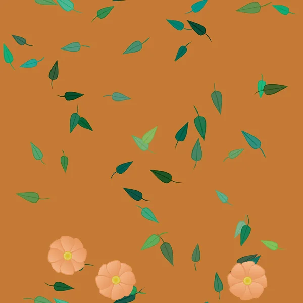 Composition Libre Avec Des Fleurs Des Feuilles Colorées Simples Pour — Image vectorielle