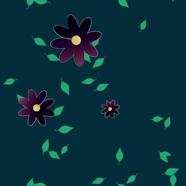 Composición Libre Con Flores Colores Simples Hojas Para Papel Pintado — Vector de stock