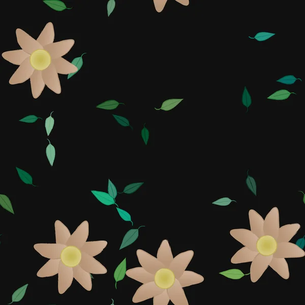 Gratis Compositie Met Eenvoudige Kleurrijke Bloemen Bladeren Voor Behang Vector — Stockvector