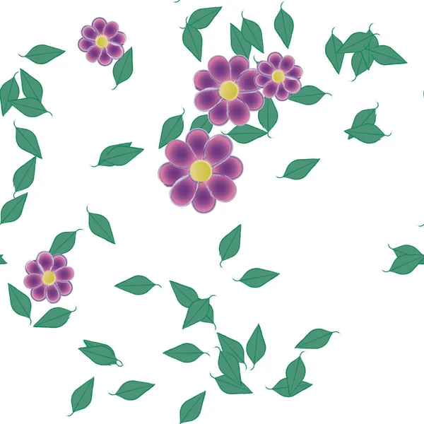 Composición Libre Con Flores Colores Simples Hojas Para Papel Pintado — Vector de stock