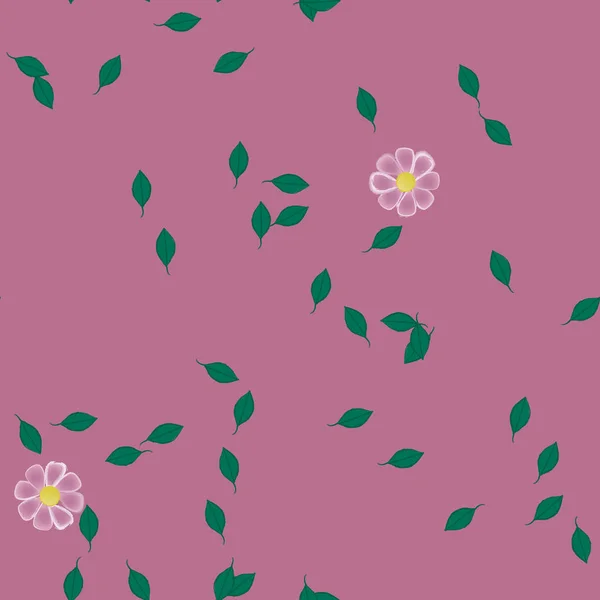 Composición Libre Con Flores Colores Simples Hojas Para Papel Pintado — Vector de stock