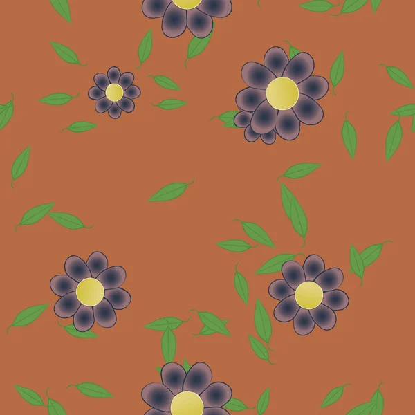 Composição Livre Com Flores Coloridas Simples Folhas Para Papel Parede —  Vetores de Stock