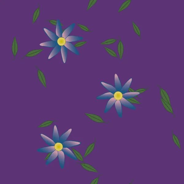 Composición Libre Con Flores Colores Simples Hojas Para Papel Pintado — Vector de stock