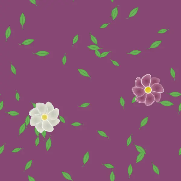 Composição Livre Com Flores Coloridas Simples Folhas Para Papel Parede — Vetor de Stock