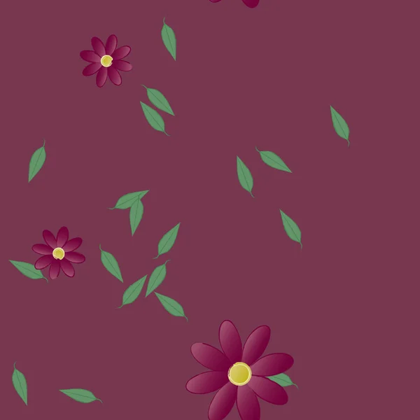 Composición Libre Con Flores Colores Simples Hojas Para Papel Pintado — Vector de stock