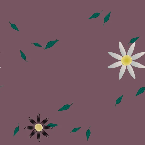 Composição Livre Com Flores Coloridas Simples Folhas Para Papel Parede — Vetor de Stock