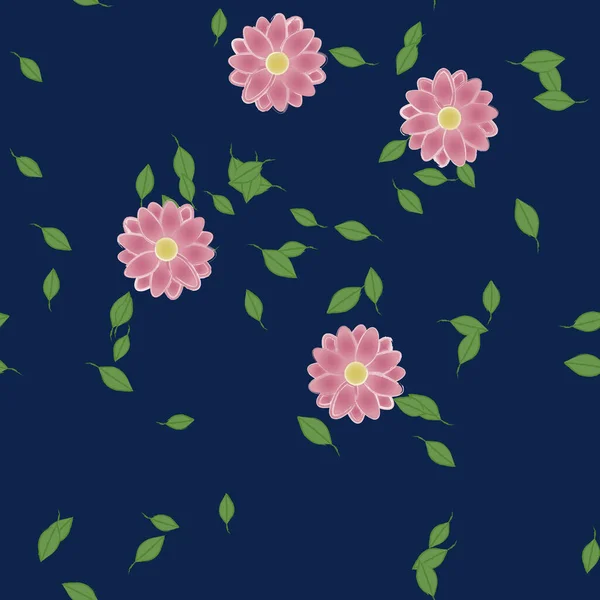 Composición Libre Con Flores Colores Simples Hojas Para Papel Pintado — Vector de stock