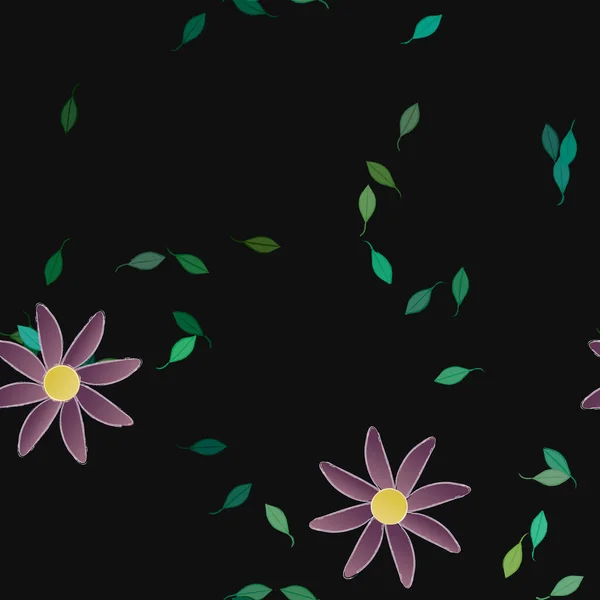 Composición Libre Con Flores Colores Simples Hojas Para Papel Pintado — Vector de stock