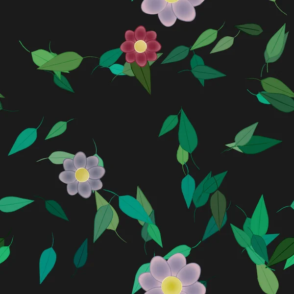 Composição Livre Com Flores Coloridas Simples Folhas Para Papel Parede — Vetor de Stock