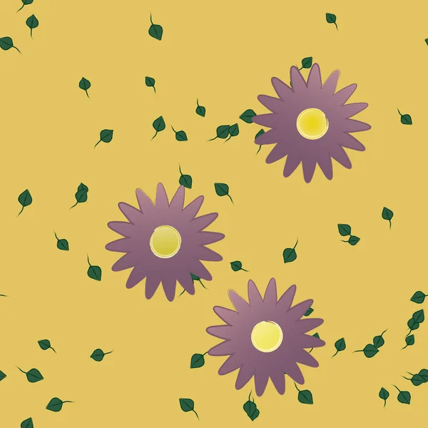 Composición Libre Con Flores Colores Simples Hojas Para Papel Pintado — Vector de stock