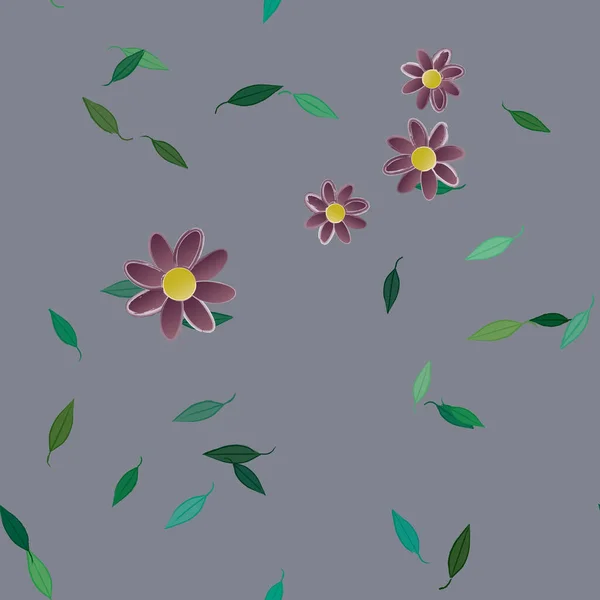 Composición Libre Con Flores Colores Simples Hojas Para Papel Pintado — Archivo Imágenes Vectoriales