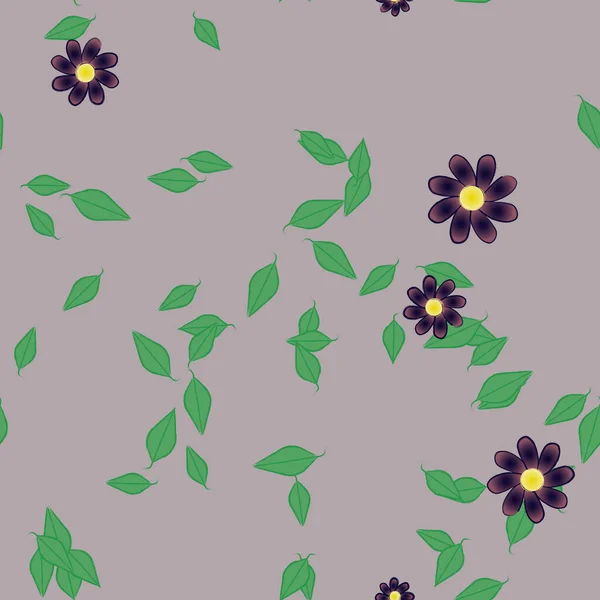 Composição Livre Com Flores Coloridas Simples Folhas Para Papel Parede — Vetor de Stock