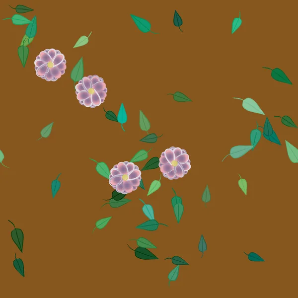 Gratis Compositie Met Eenvoudige Kleurrijke Bloemen Bladeren Voor Behang Vector — Stockvector