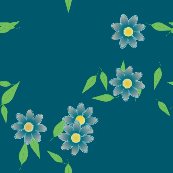 Composición Libre Con Flores Colores Simples Hojas Para Papel Pintado — Vector de stock