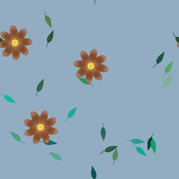 Composição Livre Com Flores Coloridas Simples Folhas Para Papel Parede — Vetor de Stock