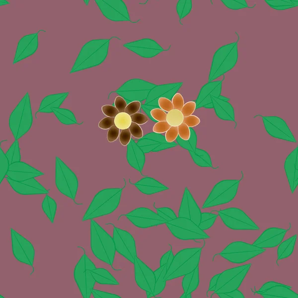 Composición Libre Con Flores Colores Simples Hojas Para Papel Pintado — Archivo Imágenes Vectoriales