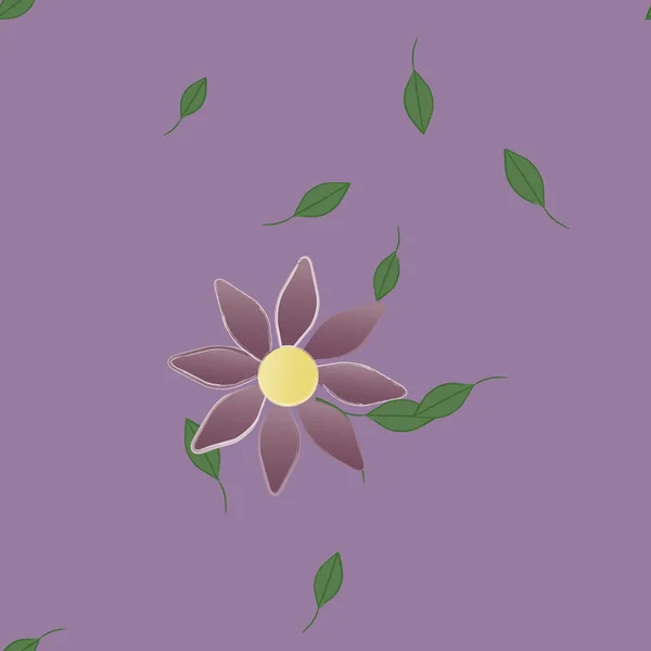 Composição Livre Com Flores Coloridas Simples Folhas Para Papel Parede —  Vetores de Stock