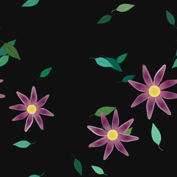 Composición Libre Con Flores Colores Simples Hojas Para Papel Pintado — Vector de stock