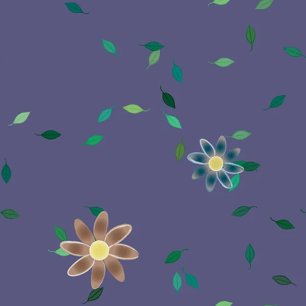 Gratis Compositie Met Eenvoudige Kleurrijke Bloemen Bladeren Voor Behang Vector — Stockvector