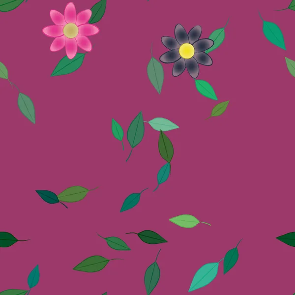 Composición Libre Con Flores Colores Simples Hojas Para Papel Pintado — Vector de stock