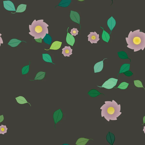 Composição Livre Com Flores Coloridas Simples Folhas Para Papel Parede — Vetor de Stock