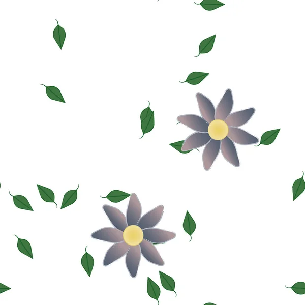 Composição Livre Com Flores Coloridas Simples Folhas Para Papel Parede — Vetor de Stock