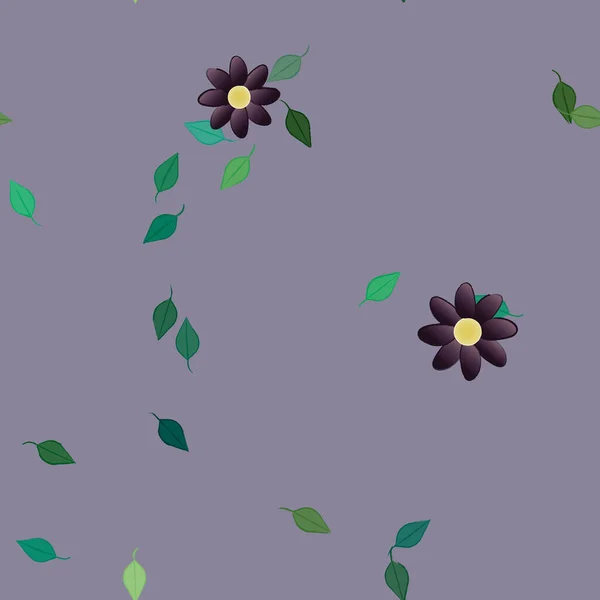 Composition Libre Avec Des Fleurs Des Feuilles Colorées Simples Pour — Image vectorielle