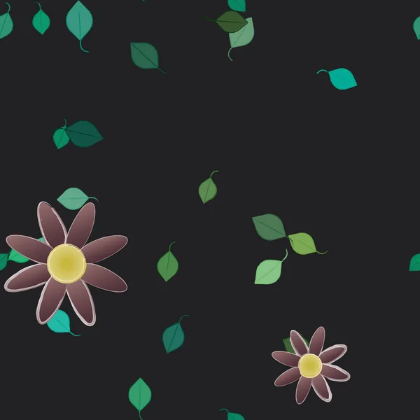 Wolny Kompozycja Prosty Kolorowy Kwiaty Liście Dla Tapety Wektor Ilustracja — Wektor stockowy