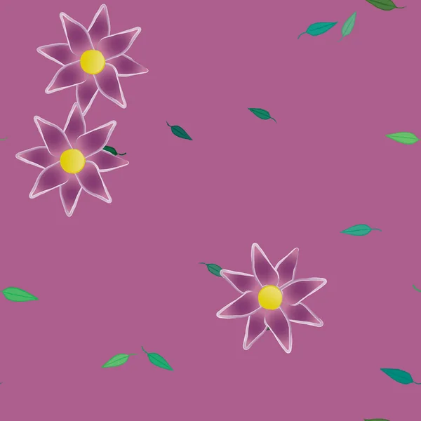 Composición Libre Con Flores Colores Simples Hojas Para Papel Pintado — Vector de stock