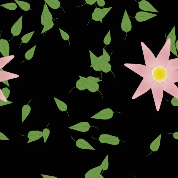 Gratis Compositie Met Eenvoudige Kleurrijke Bloemen Bladeren Voor Behang Vector — Stockvector