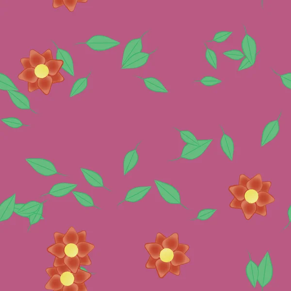 Composición Libre Con Flores Colores Simples Hojas Para Papel Pintado — Vector de stock