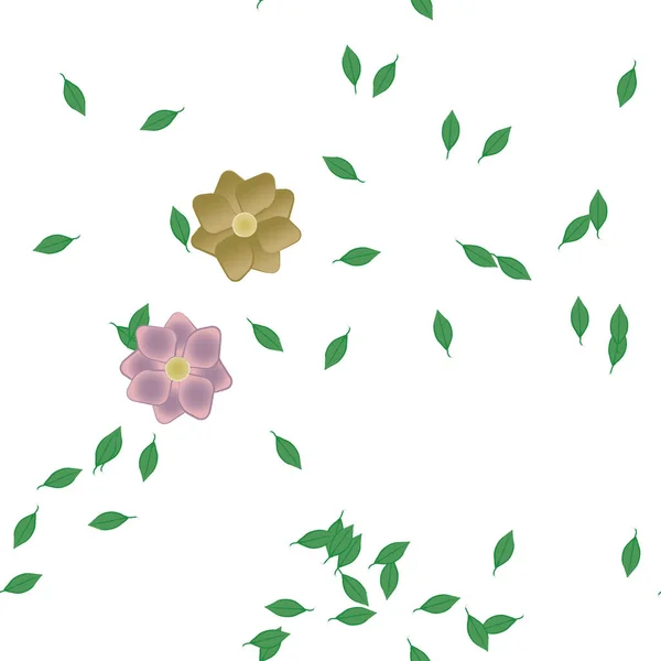 Composition Libre Avec Des Fleurs Des Feuilles Colorées Simples Pour — Image vectorielle