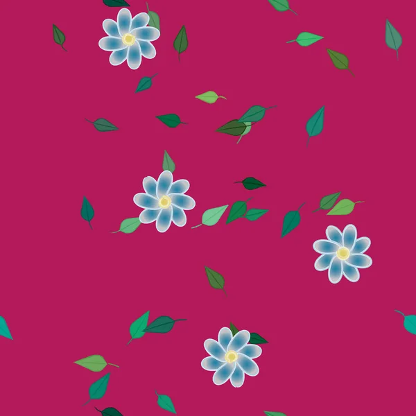 Fri Komposition Med Enkla Färgglada Blommor Och Blad För Tapeter — Stock vektor